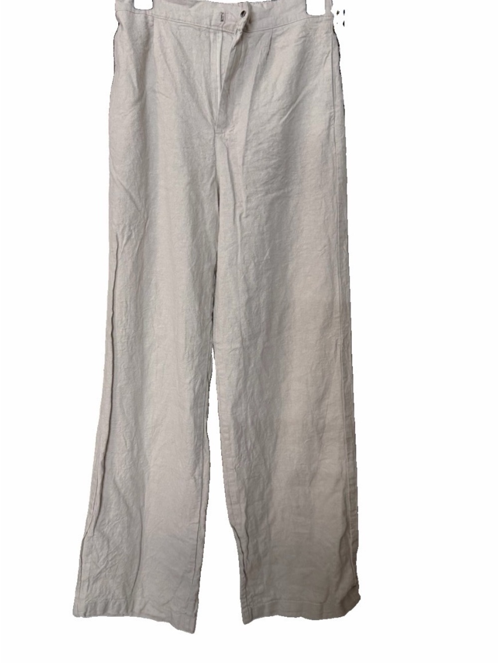 Women’s Love Tree Medium Beige Linen Wide-Leg Pants